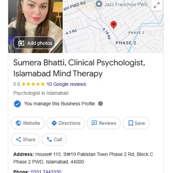 Sumera Bhatti Clinical Psychologist