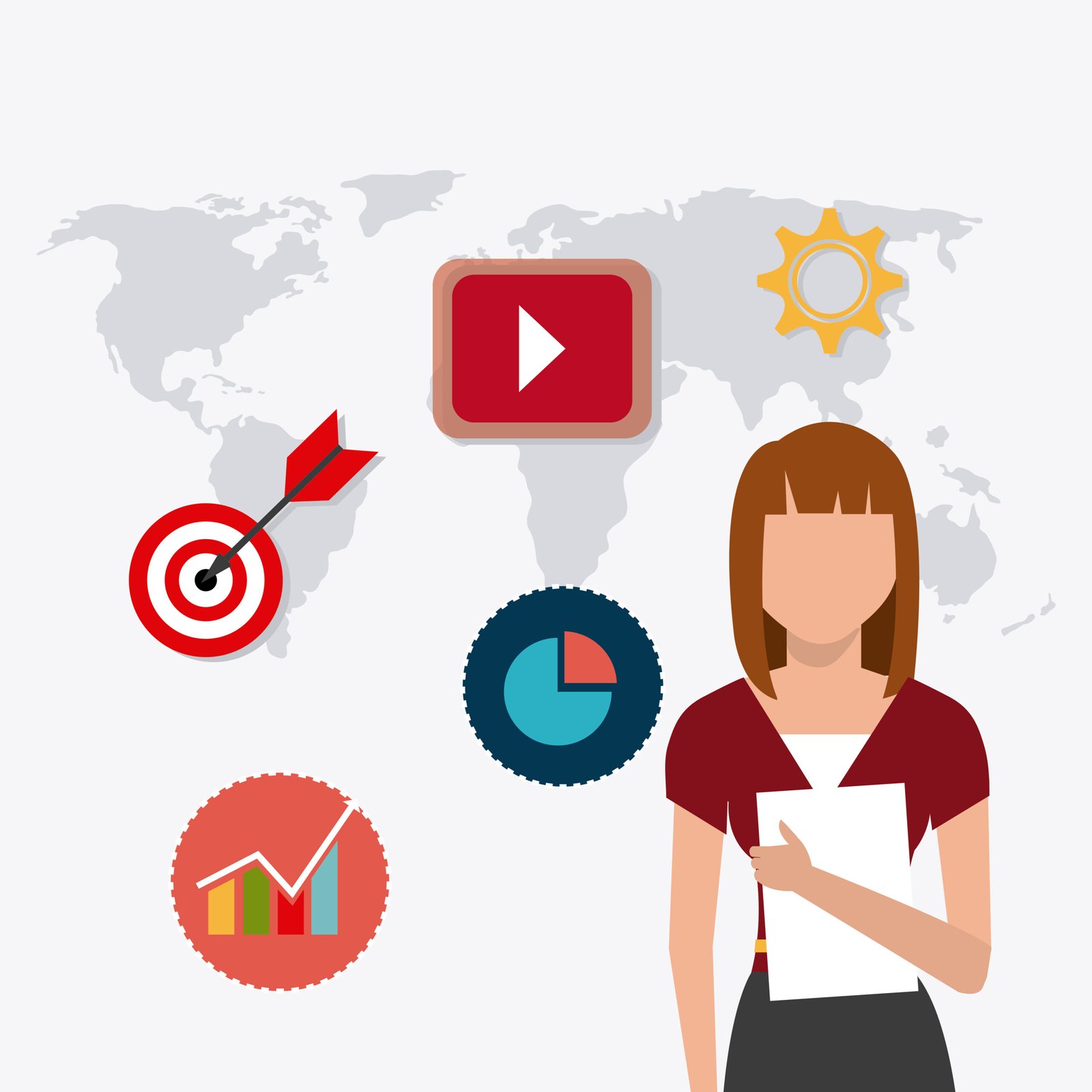 Digital and social marketing strategies, vector illustration eps 10