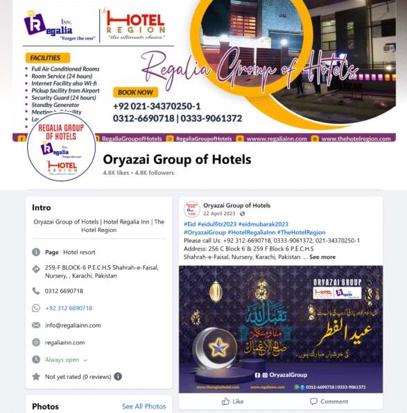 Oryazai-Group-of-Hotels-Karachi-Facebook