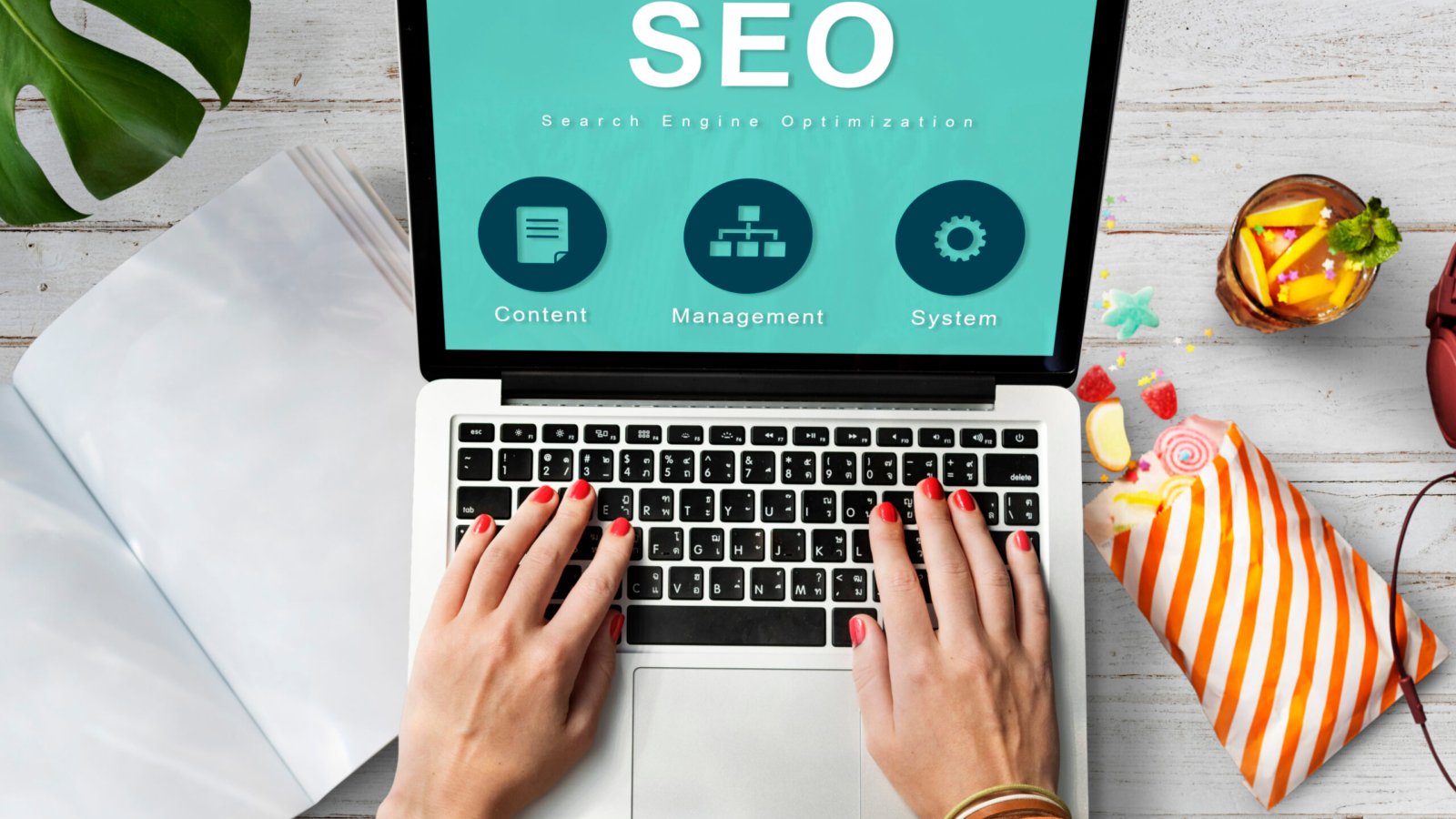 SEO Website Development Data Network Concept