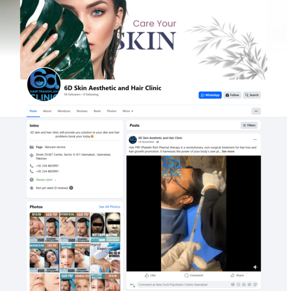 6D Skin Aesthetic and Hair Clinic (SMM)