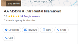 AA Motors & Car Rental Islamabad (GBP Local SEO)