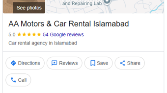 AA Motors & Car Rental Islamabad (GBP Local SEO)