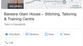 Bareera Glam House – Stitching, Tailoring & Training Centre (GBP Local SEO)