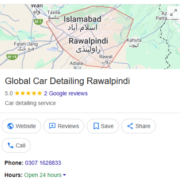 Global Car Detailing Rawalpindi (GBP Local SEO)