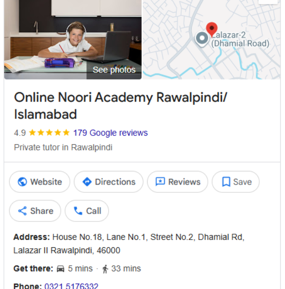 Online Noori Academy Rawalpindi Islamabad (GBP Local SEO)