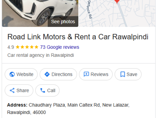 Road Link Motors & Rent a Car Rawalpindi (GBP Local SEO)
