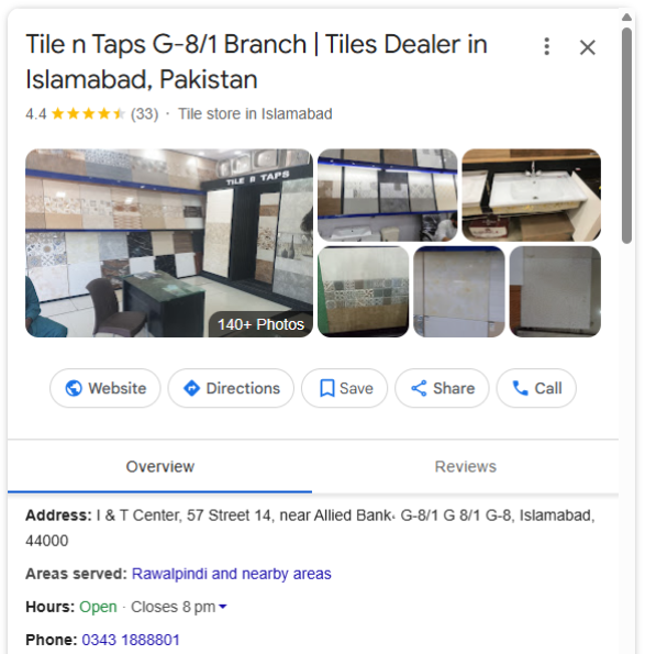 Tile n Taps G-81 Branch (GBP Local SEO)