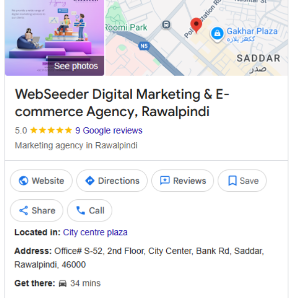 WebSeeder Digital Marketing & E-commerce Agency, Rawalpindi (GBP Local SEO)